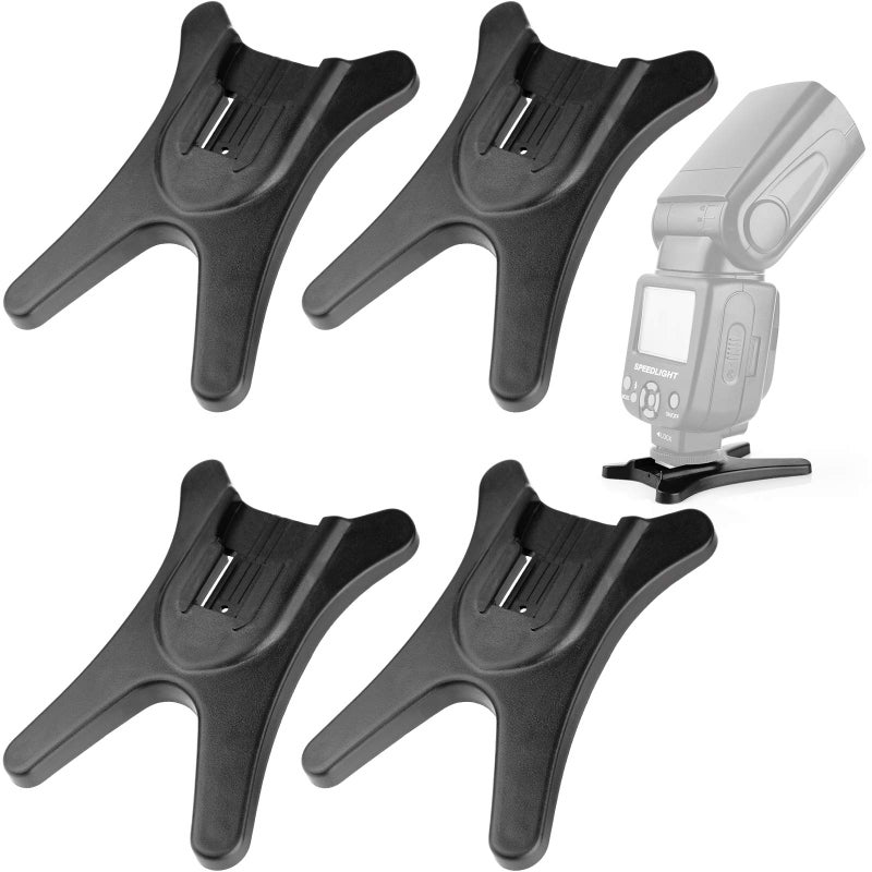 Anwenk Camera Flash Stand Flash Speedlight Hot Shoe Mount Stand with 1/4" Metal Tripod Thread for Flash Speedlight Speedlite, Compatible with Canon Nikon Sigma Olympus Panasonic Pentax 4 Pack - Image 1